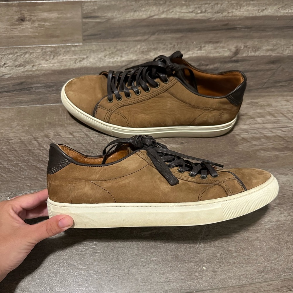 Frye Walker Low Lace Up Sneaker Suede Leather 9.5